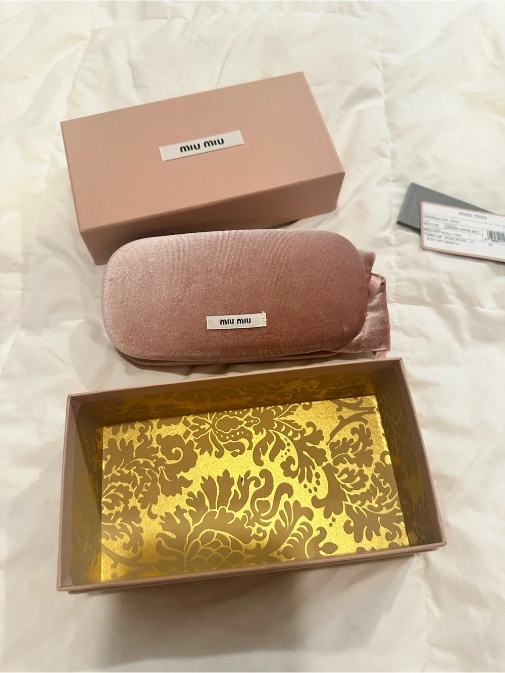 Miu Miu SMU10R Pink Glitter Round Sunglasses w/ Box & Case